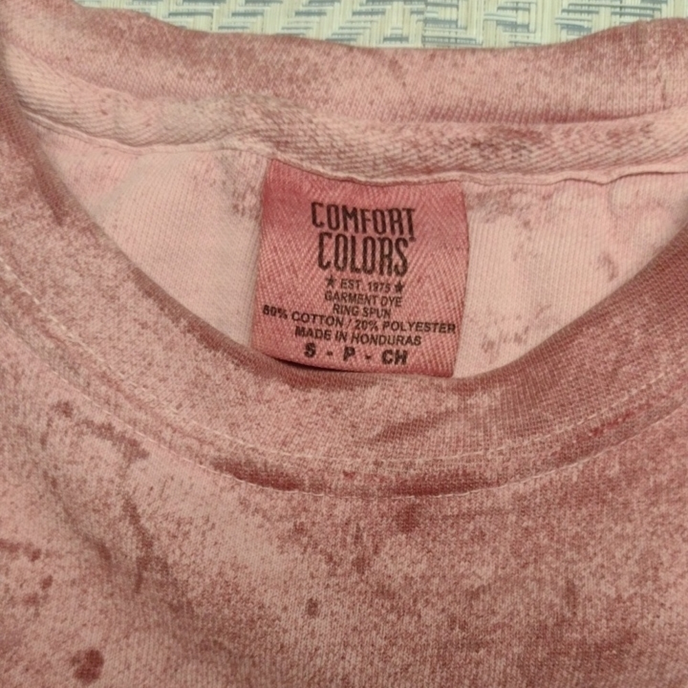 Comfort Colors Women's Pink Sweatshirt Abstract Print. - Picture 2 of 7